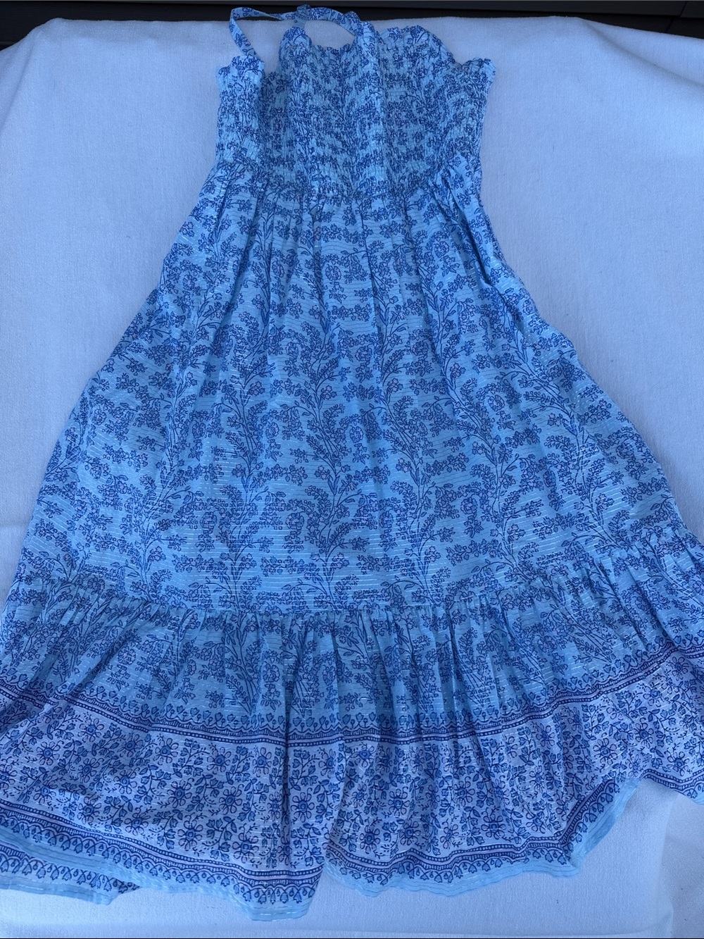 Crewcuts Blue Floral Smocked Sundress